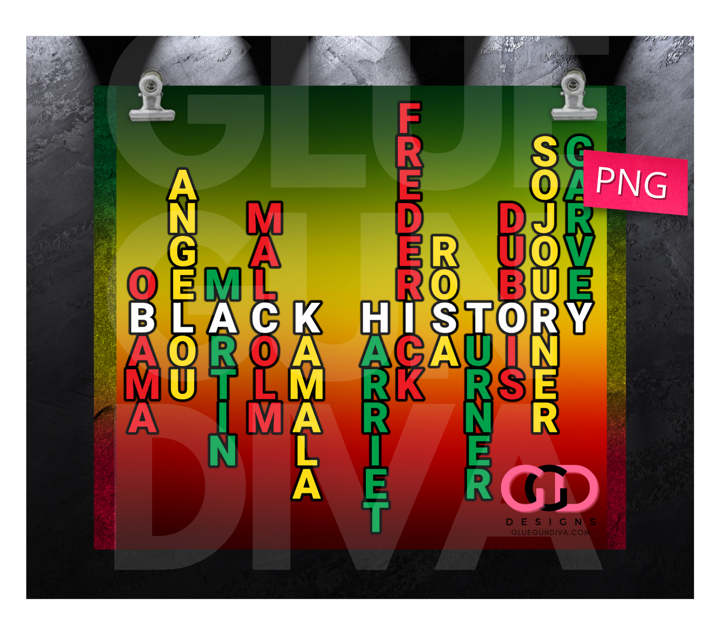 Black History -   Digital tumbler wrap for 20 oz skinny straight tumbler