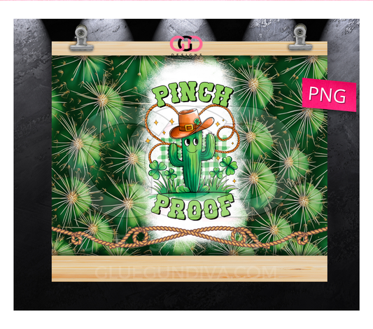 Pinch Proof Cactus - Digital tumbler wrap for 20 oz skinny straight tumbler