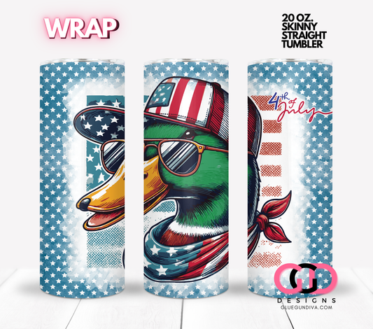 Patriotic Mallard -  Digital tumbler wrap for 20 oz skinny straight tumbler