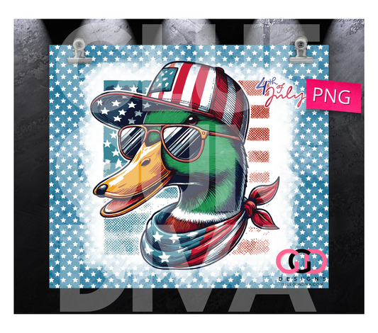 Patriotic Mallard -  Digital tumbler wrap for 20 oz skinny straight tumbler