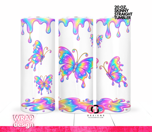 Butterfly Drip -   Digital tumbler wrap for 20 oz skinny straight tumbler