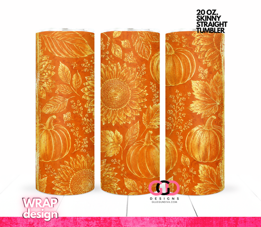 Foil Fall -   Digital tumbler wrap for 20 oz skinny straight tumbler