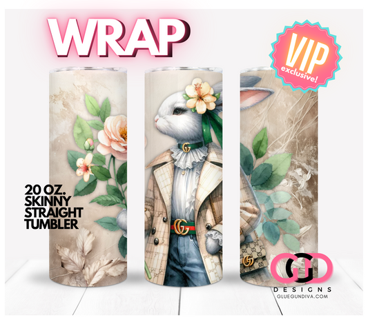 Sophisticated Easter Bunny-   Digital tumbler wrap for 20 oz skinny straight tumbler