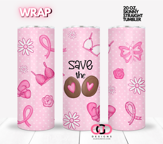 Save the Tatas Skin Tone 3- Digital tumbler wrap for 20 oz skinny straight tumbler