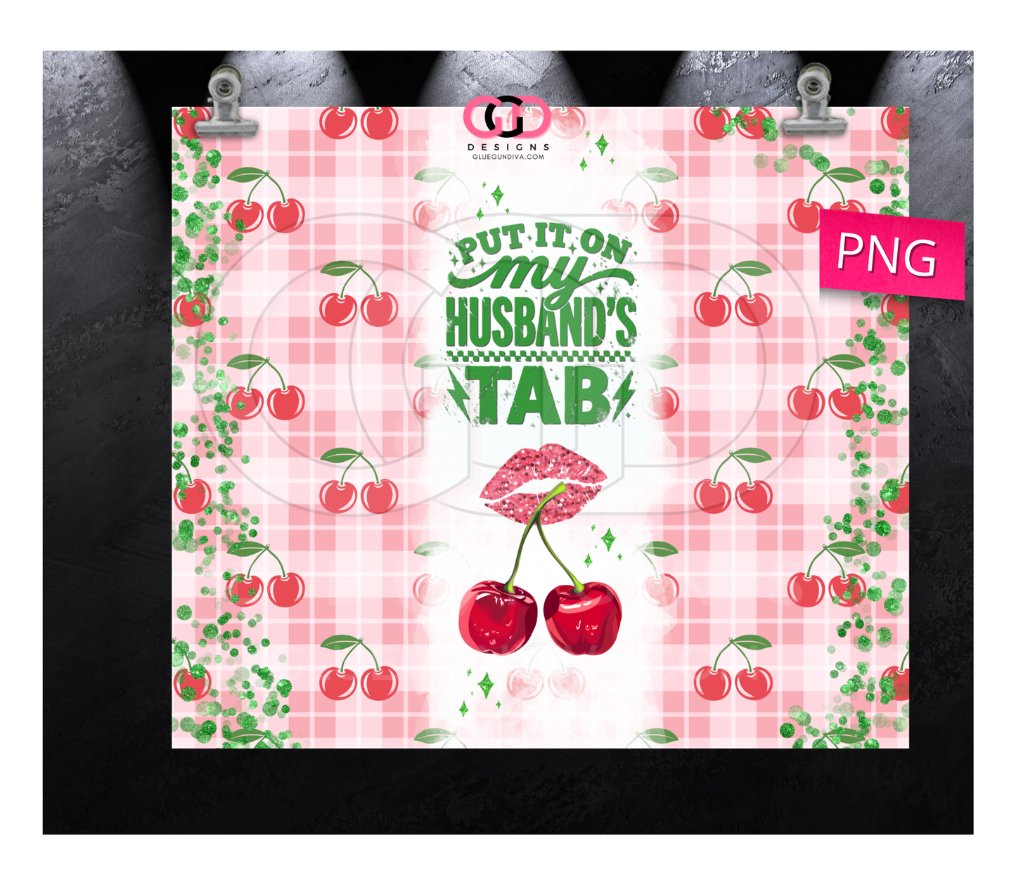 My Husband's Tab -Digital tumbler wrap for 20 oz skinny straight tumbler