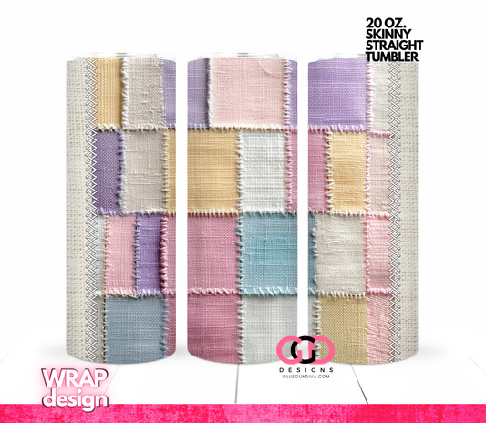 Pastel Patches-   Digital tumbler wrap for 20 oz skinny straight tumbler