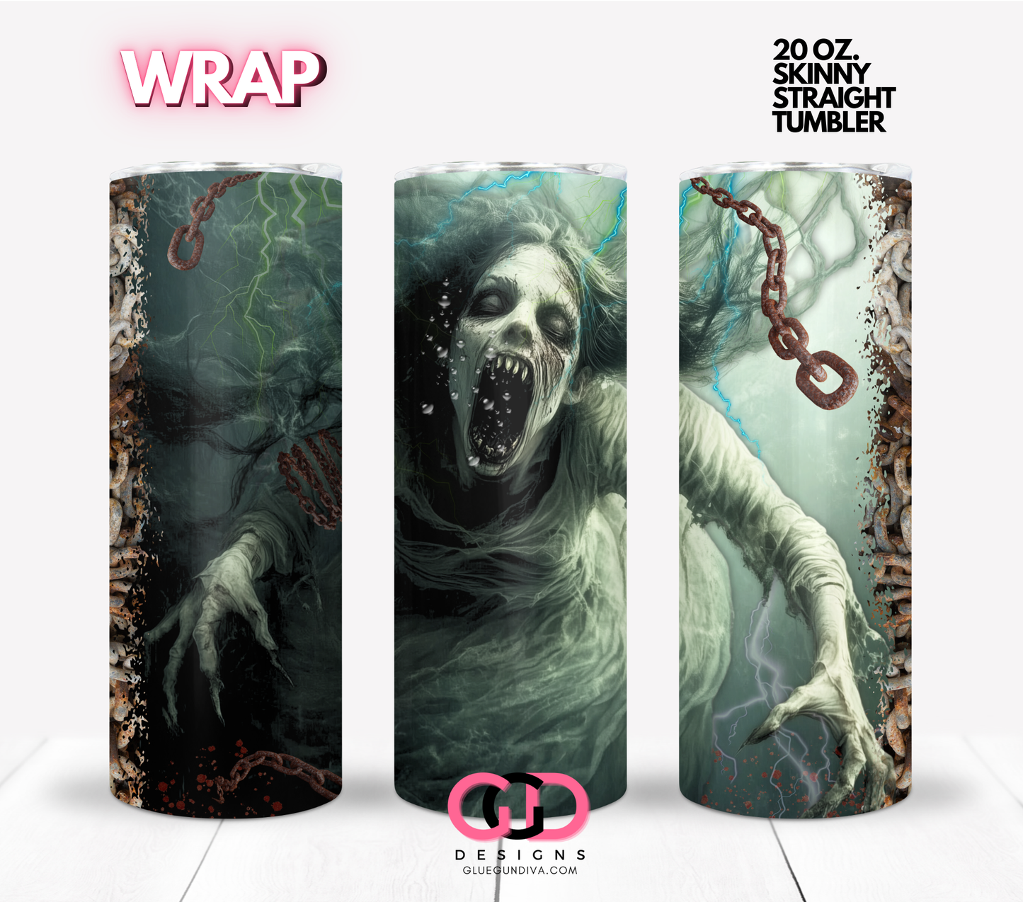 Deep in the River -  Digital tumbler wrap for 20 oz skinny straight tumbler