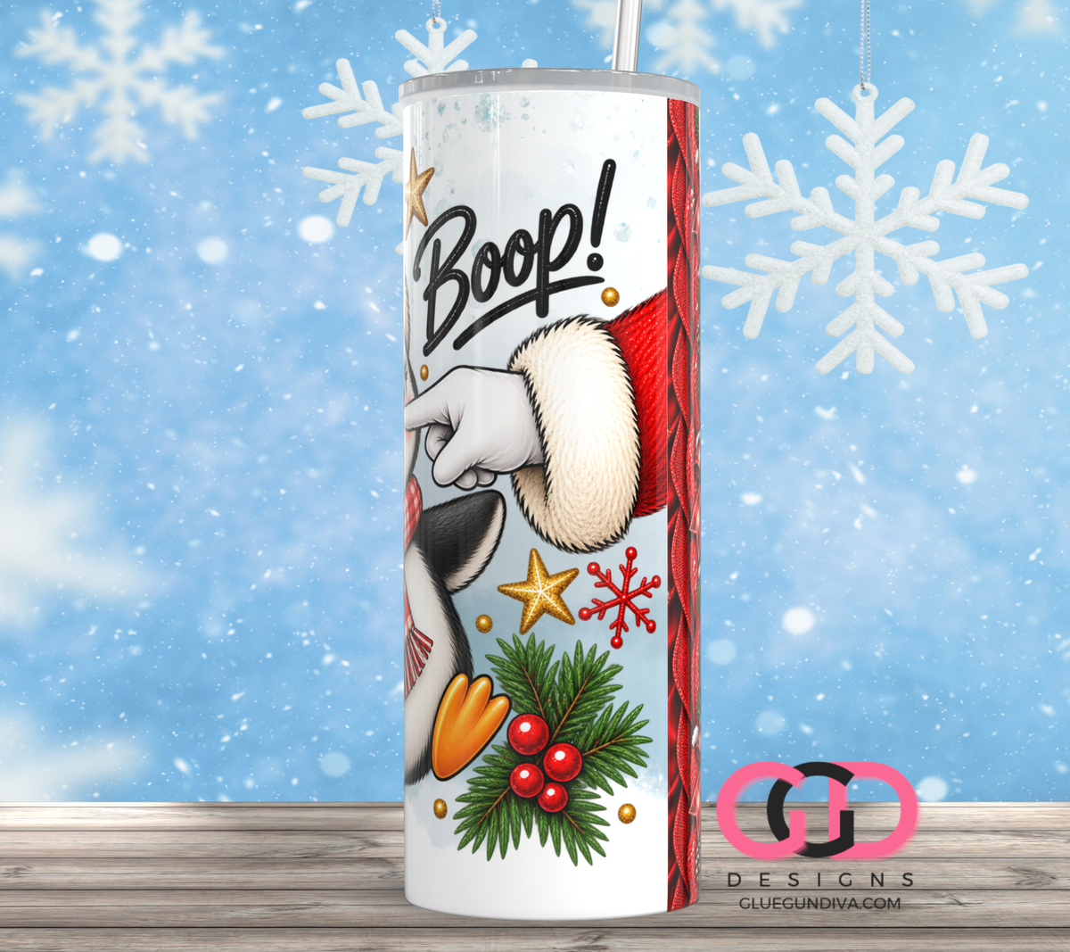 Boop Penguin -  Digital tumbler wrap for 20 oz skinny straight tumbler