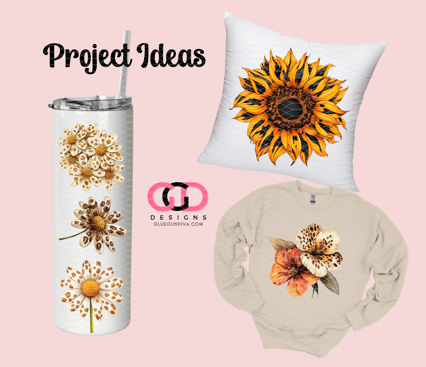 Animal Print Fall Flowers 14 -  PNGs & SVGs