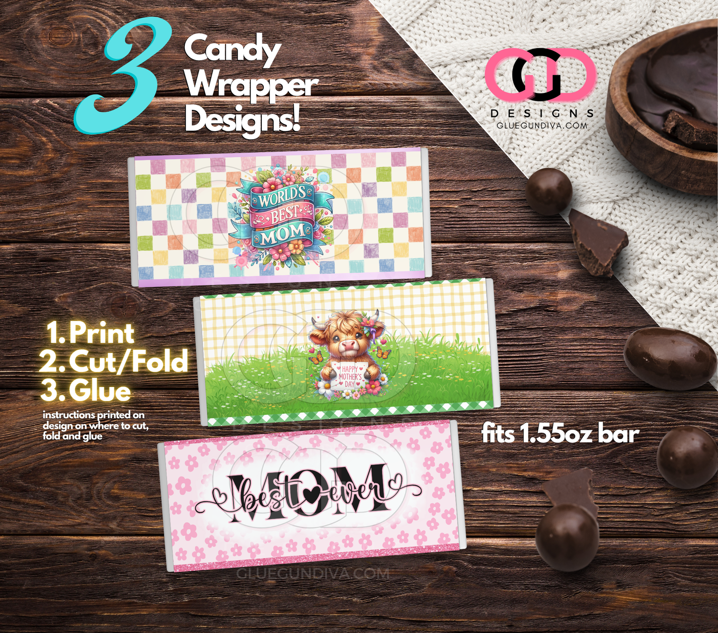 Mother's Day 2026 -  Print & Cut Candy Wrappers