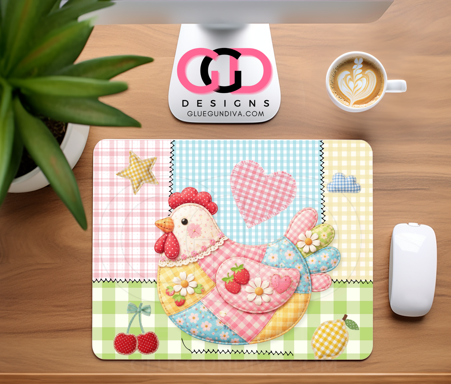Patchwork Chicken - Design for Mouse Pad