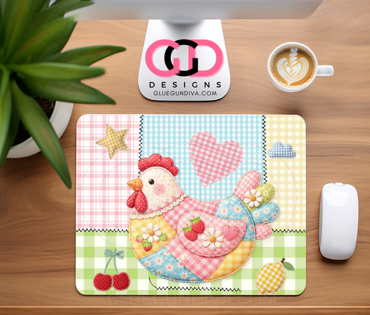 Patchwork Chicken - Design for Mouse Pad