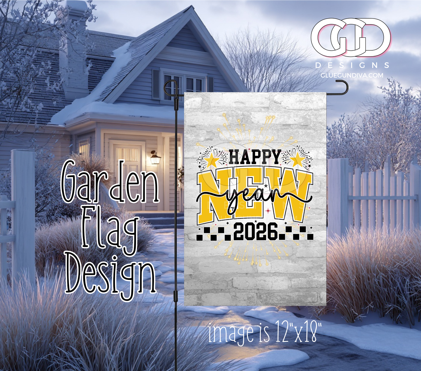 Happy New Year 2026 -  Garden Flag Designs