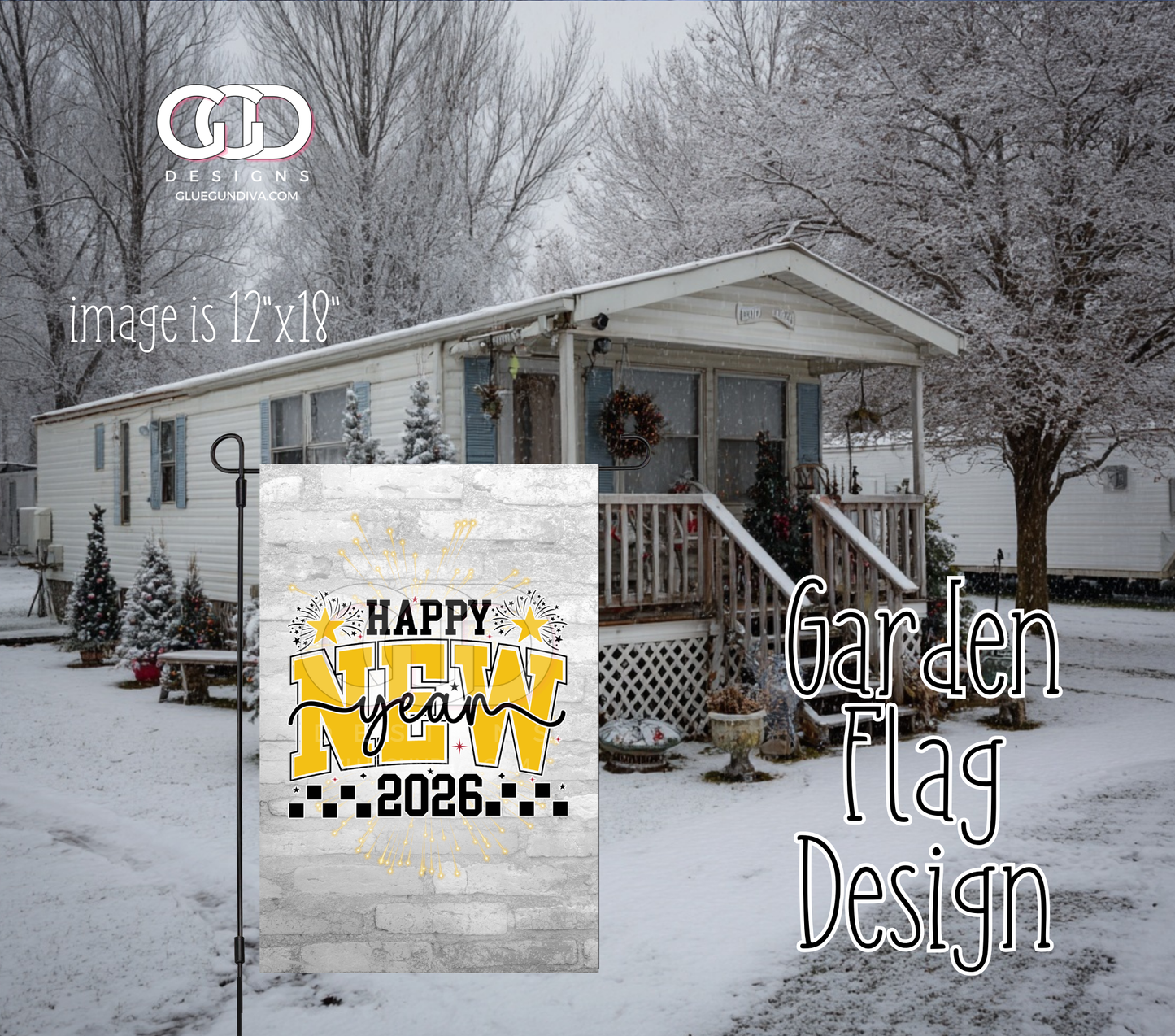 Happy New Year 2026 -  Garden Flag Designs
