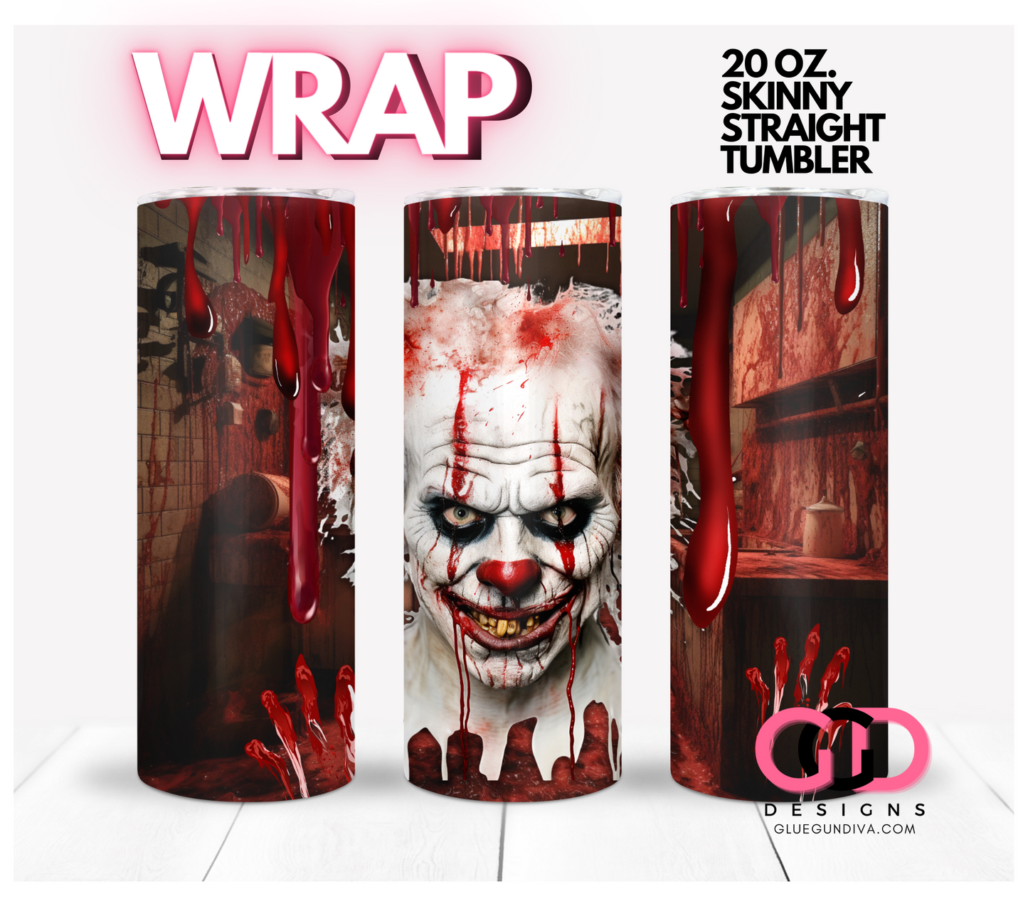 Halloween 2023  Scary - Gory bundle - 10 Digital Wrap Images for 20 0z skinny straight tumblers