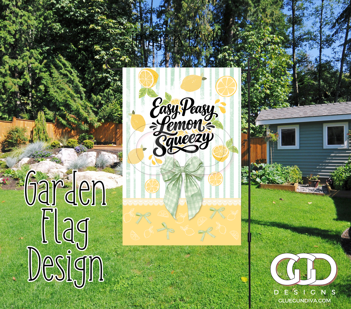 Easy Peasy Lemon Squeezy -  Garden Flag Designs