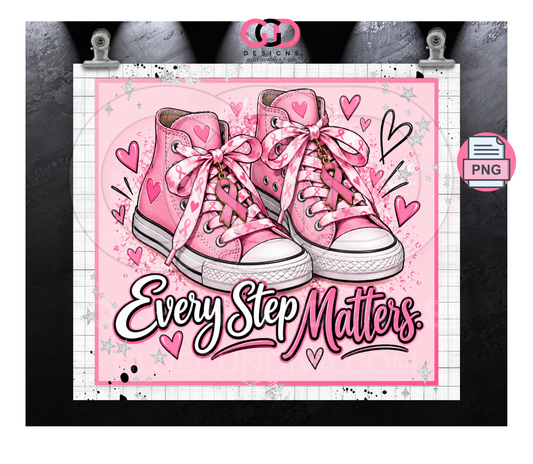 Every Step Matters - Digital tumbler wrap for 20 oz skinny straight tumbler