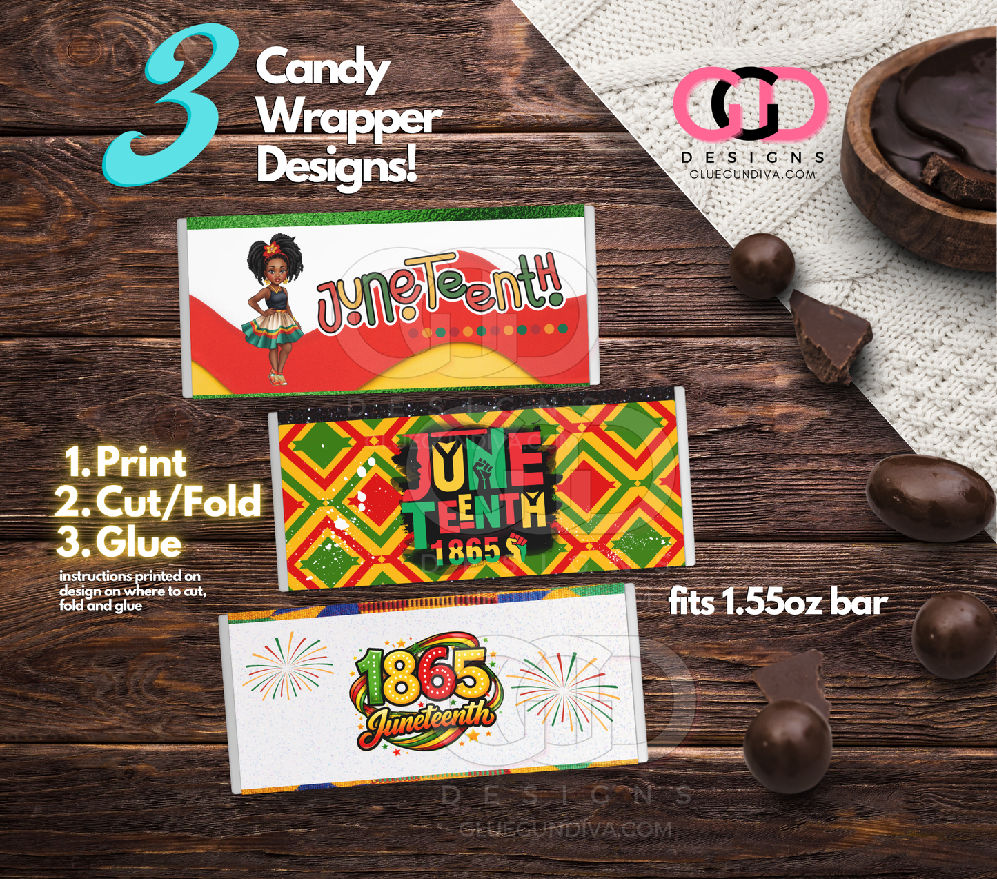 Juneteenth -  Print & Cut Candy Wrappers