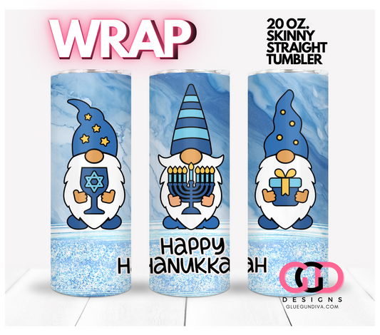 Hanukkah Gnomes-   Digital tumbler wrap for 20 oz skinny straight tumbler