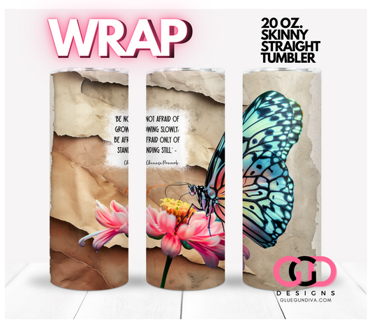 Growing Slowly-   Digital tumbler wrap for 20 oz skinny straight tumbler