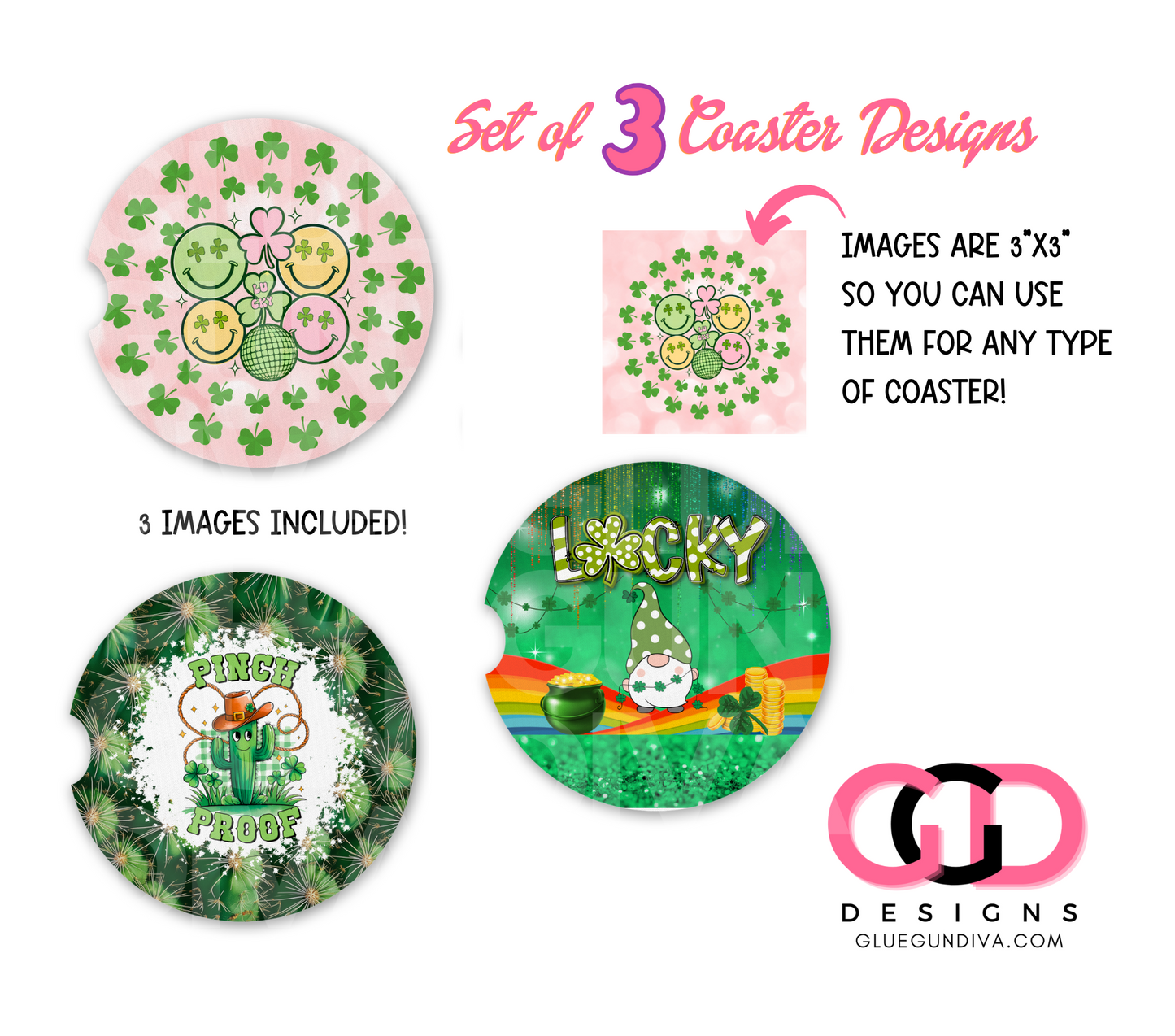 St Patrick's Day Mix 1 - Designs for Coasters