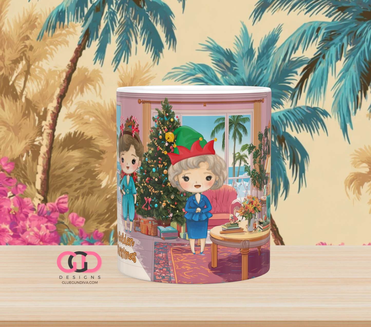 Stay Golden this Christmas - Digital mug wrap for 11 and 15 oz