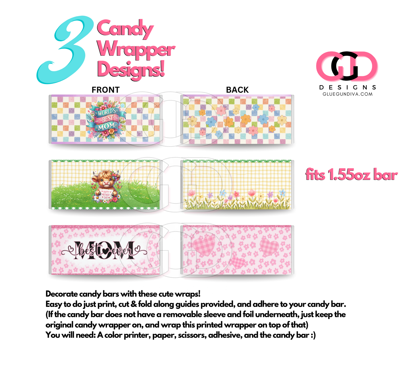Mother's Day 2026 -  Print & Cut Candy Wrappers