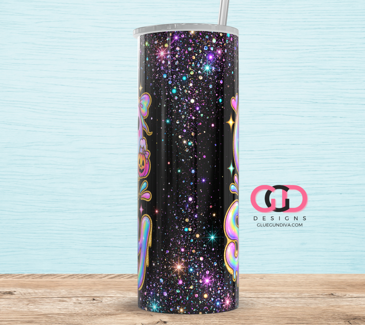 Cute with a chance of Spooky -  Digital tumbler wrap for 20 oz skinny straight tumbler