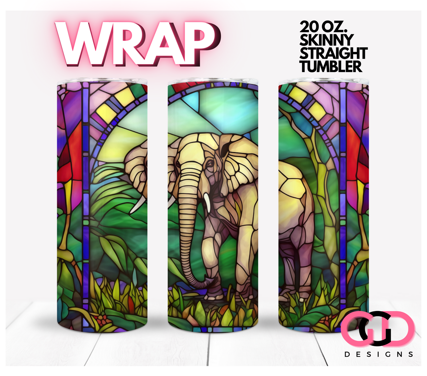 Jungle Stained Glass Animals BUNDLE - 8 images