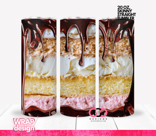 Cake Slice - Digital tumbler wrap for 20 oz skinny straight tumbler