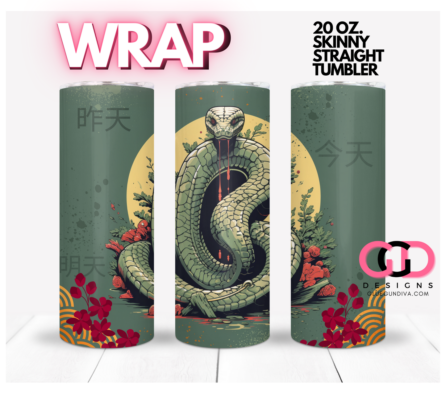 Yesterday Today Tomorrow -   Digital tumbler wrap for 20 oz skinny straight tumbler