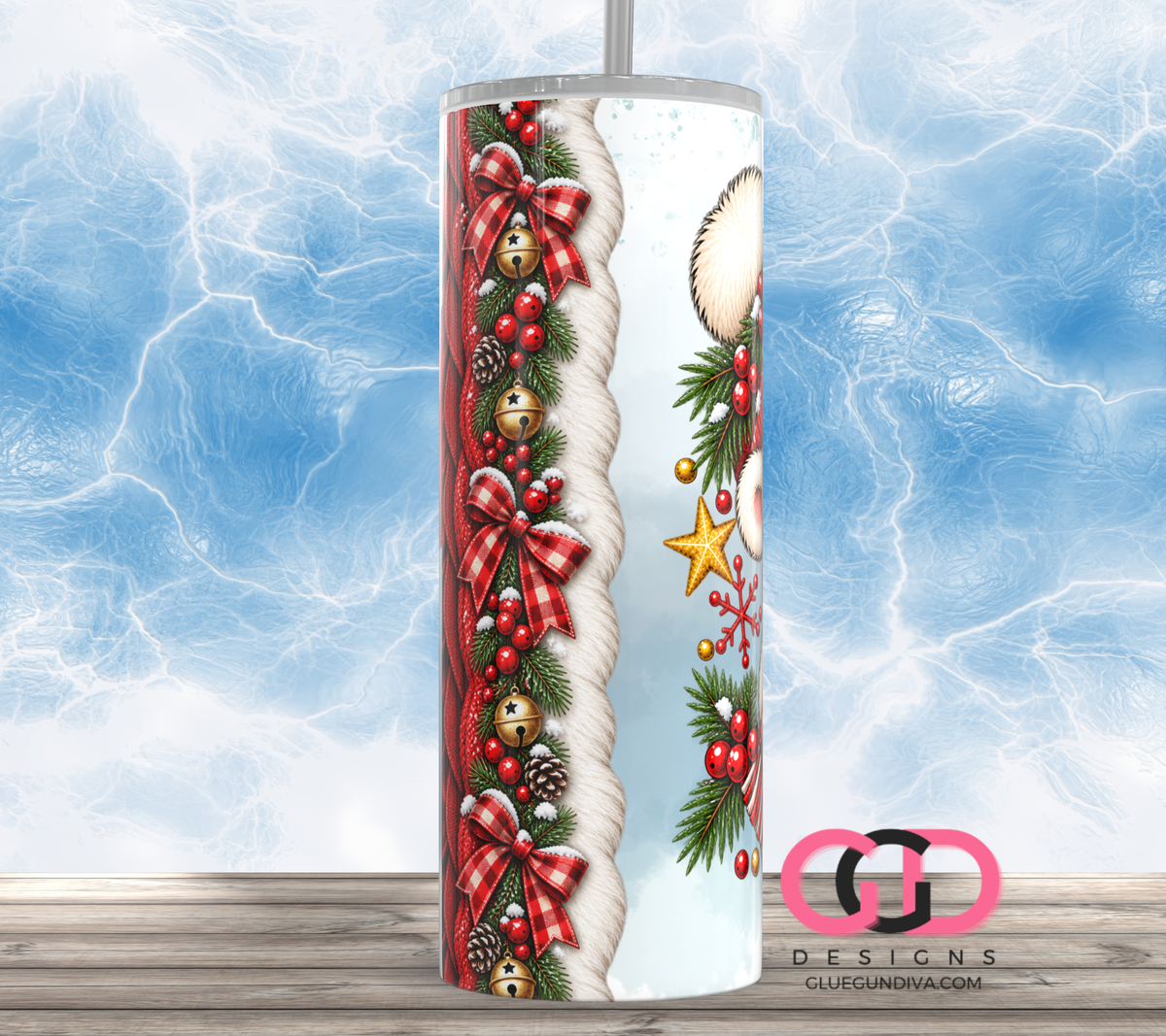 Boop Polar Bear -  Digital tumbler wrap for 20 oz skinny straight tumbler