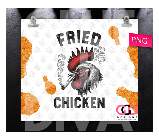 Fried Chicken-  Digital tumbler wrap for 20 oz skinny straight tumbler