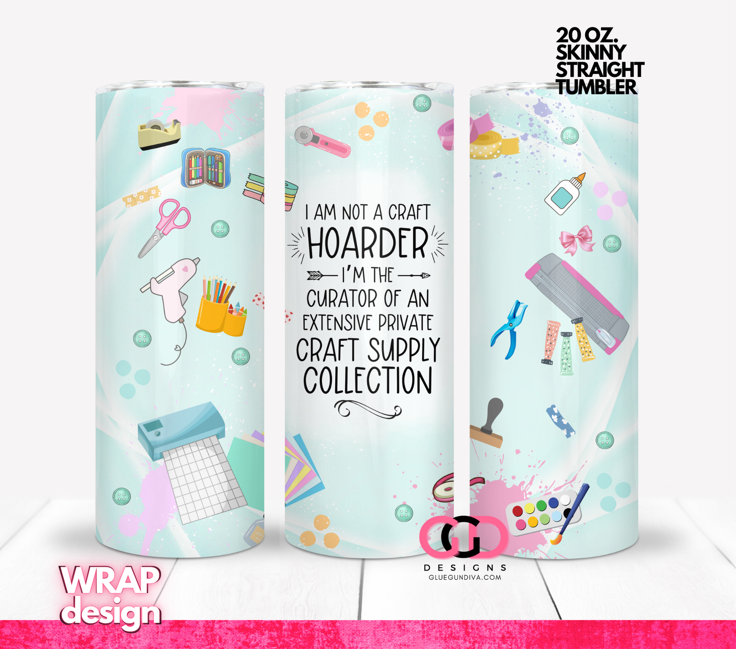 Private Craft Collection-  Digital tumbler wrap for 20 oz skinny straight tumbler