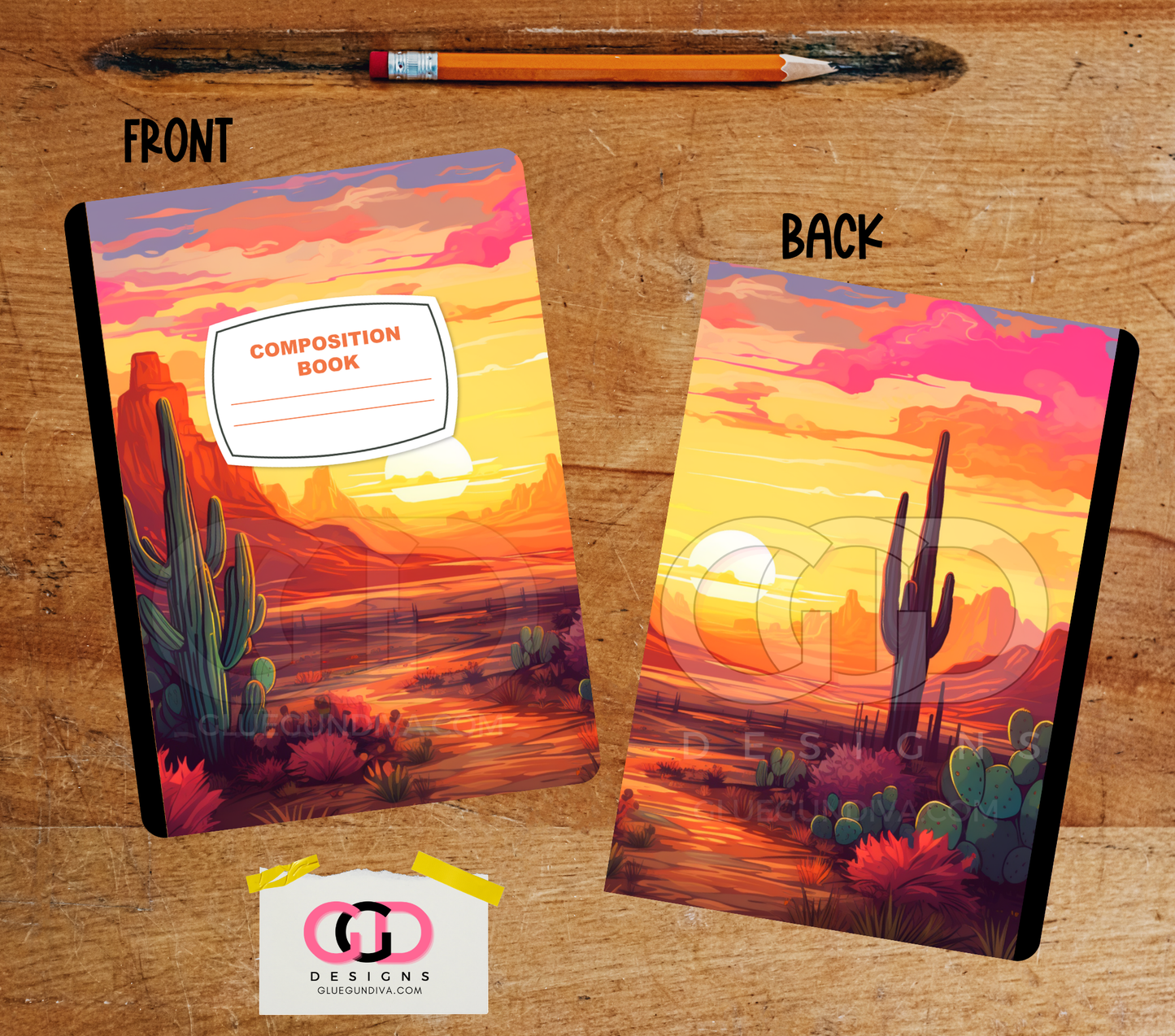 Desert Sunset - Design for Composition Book