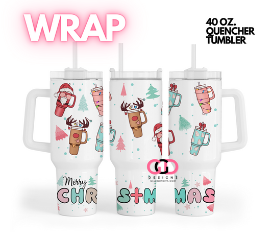 Christmas Cups -   Digital tumbler wrap for 40 oz tumbler