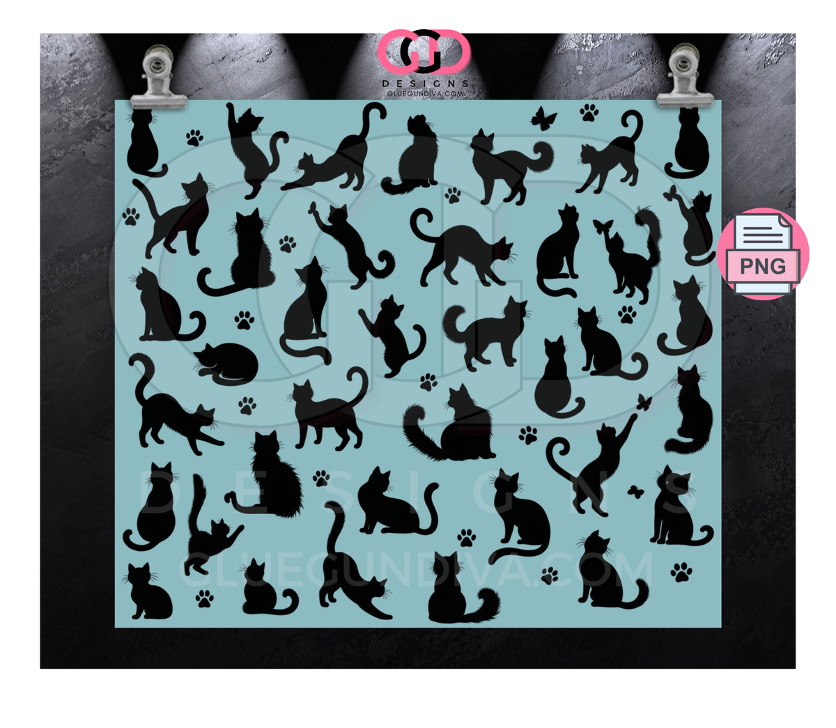 Cat Silhouettes Bundle - 5 images