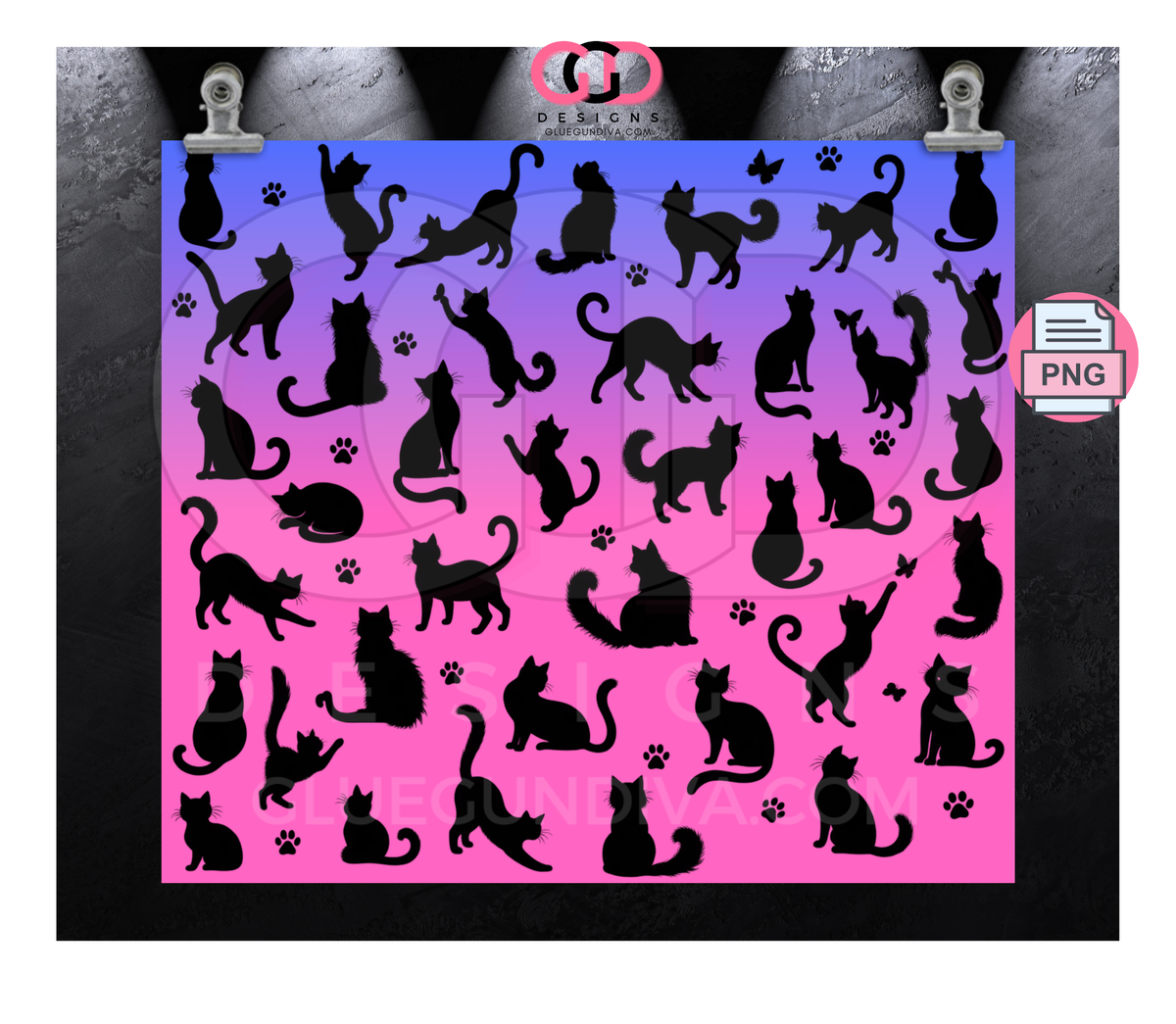 Cat Silhouettes Bundle - 5 images