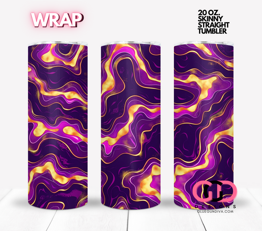 Purple squiggles background -  Digital tumbler wrap for 20 oz skinny straight tumbler