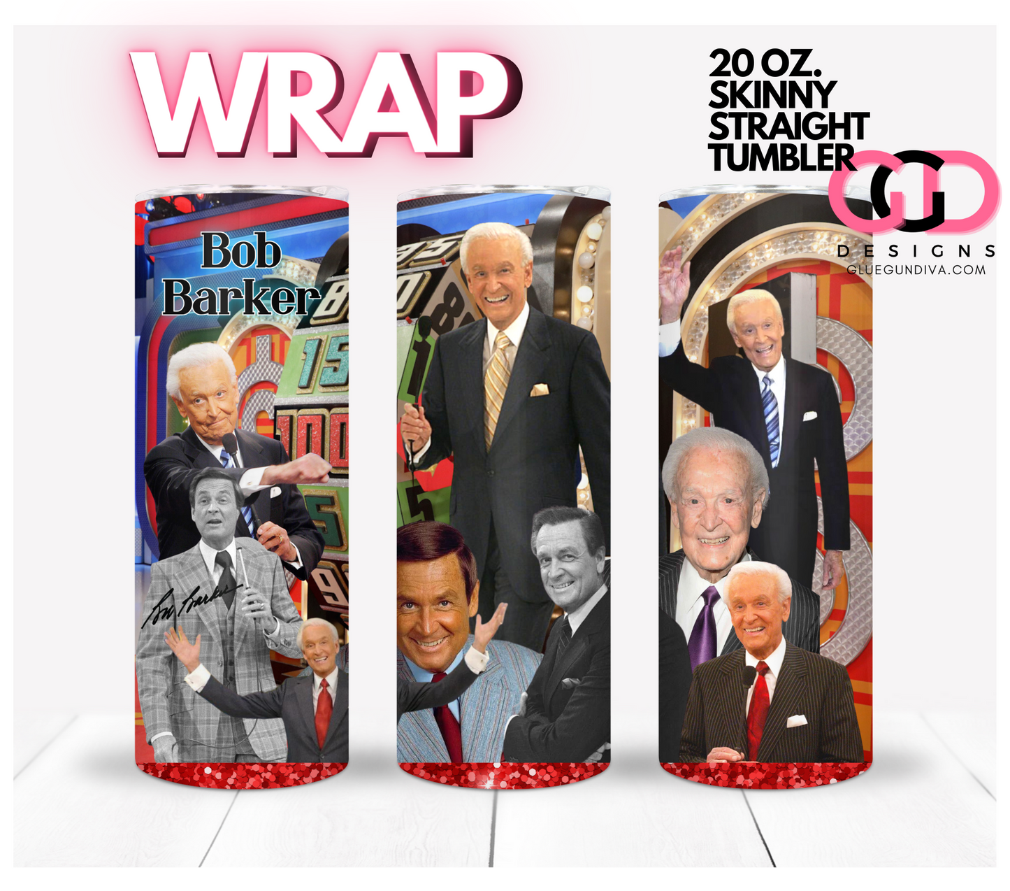 Bob Barker-   Digital tumbler wrap for 20 oz skinny straight tumbler