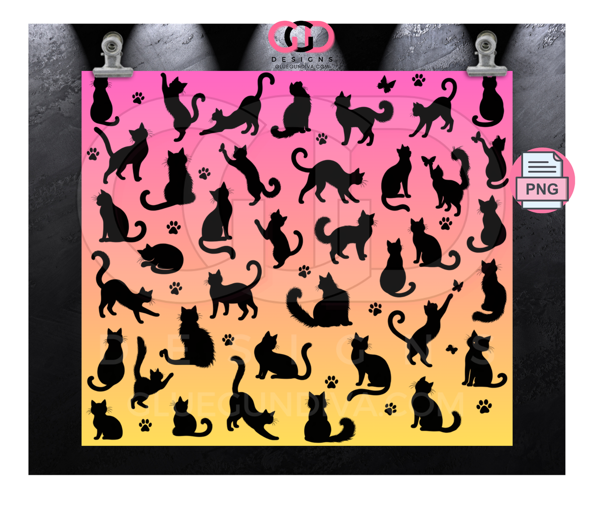 Cat Silhouettes Bundle - 5 images