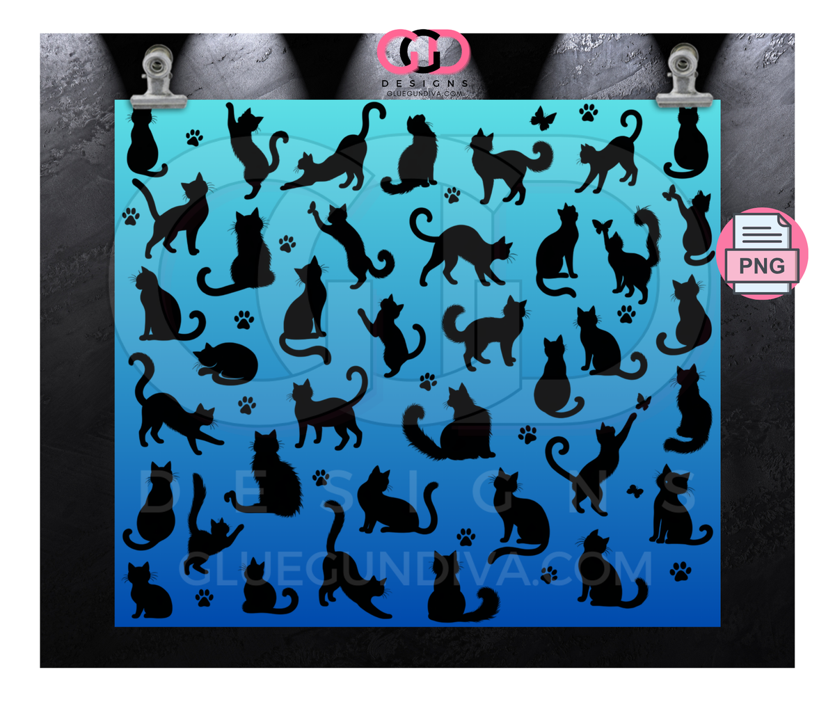 Cat Silhouettes Bundle - 5 images