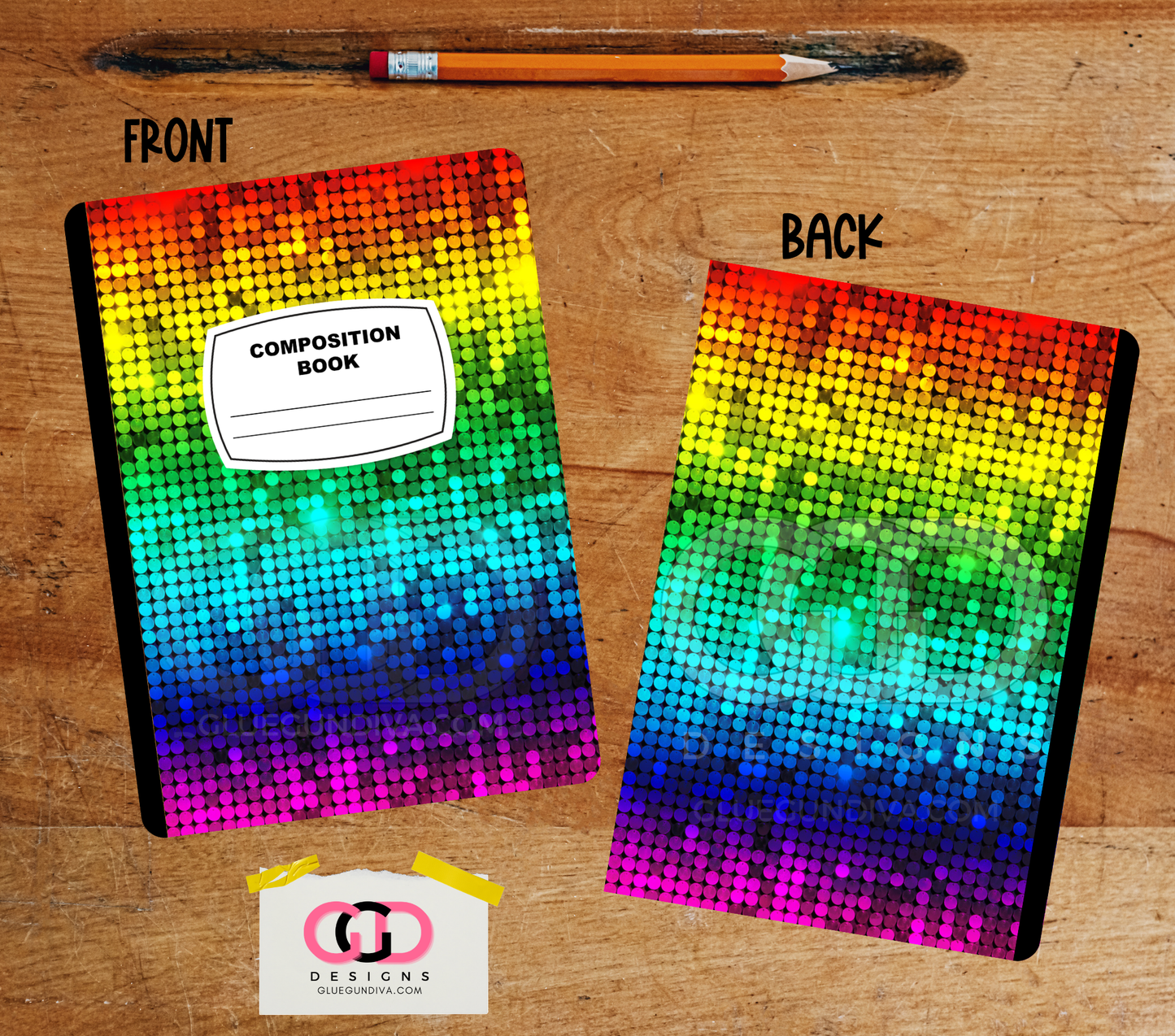 Rainbow Spakles - Design for Composition Book