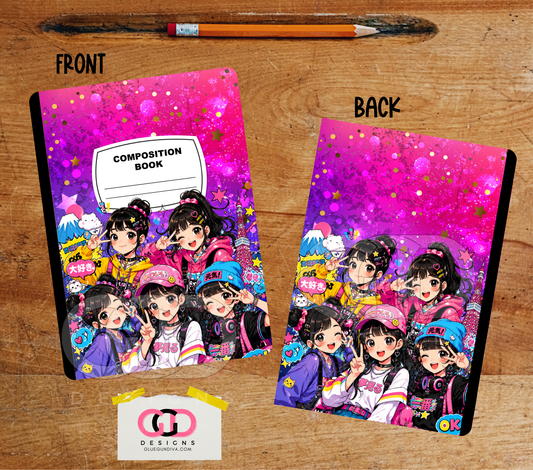 Kawaii Street Fashion Girls - Design for Composition Book