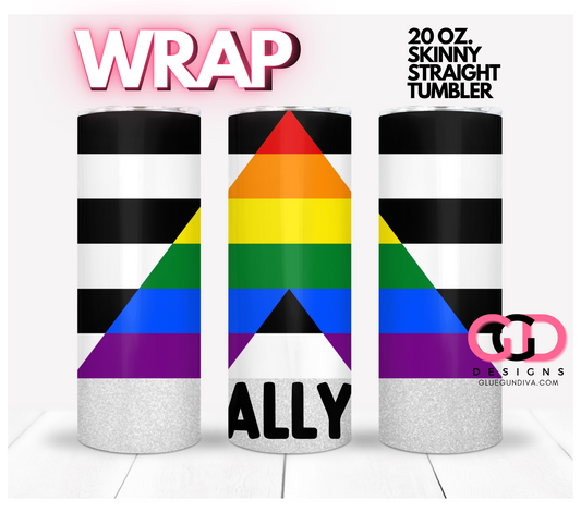 Ally Flag-   Digital tumbler wrap for 20 oz skinny straight tumbler