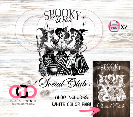 Spooky Witch Social Club -  PNGs & SVGs