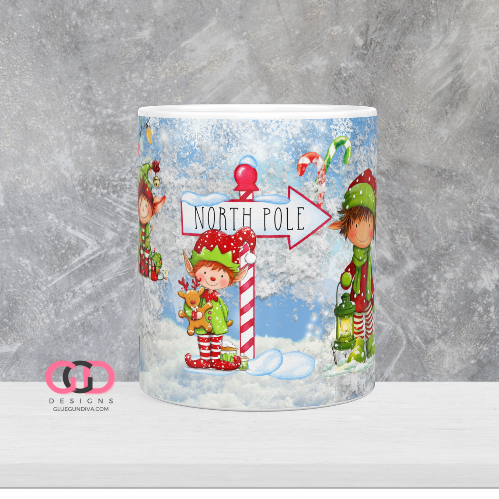 Frosty Elves - Digital mug wrap for 11 and 15 oz