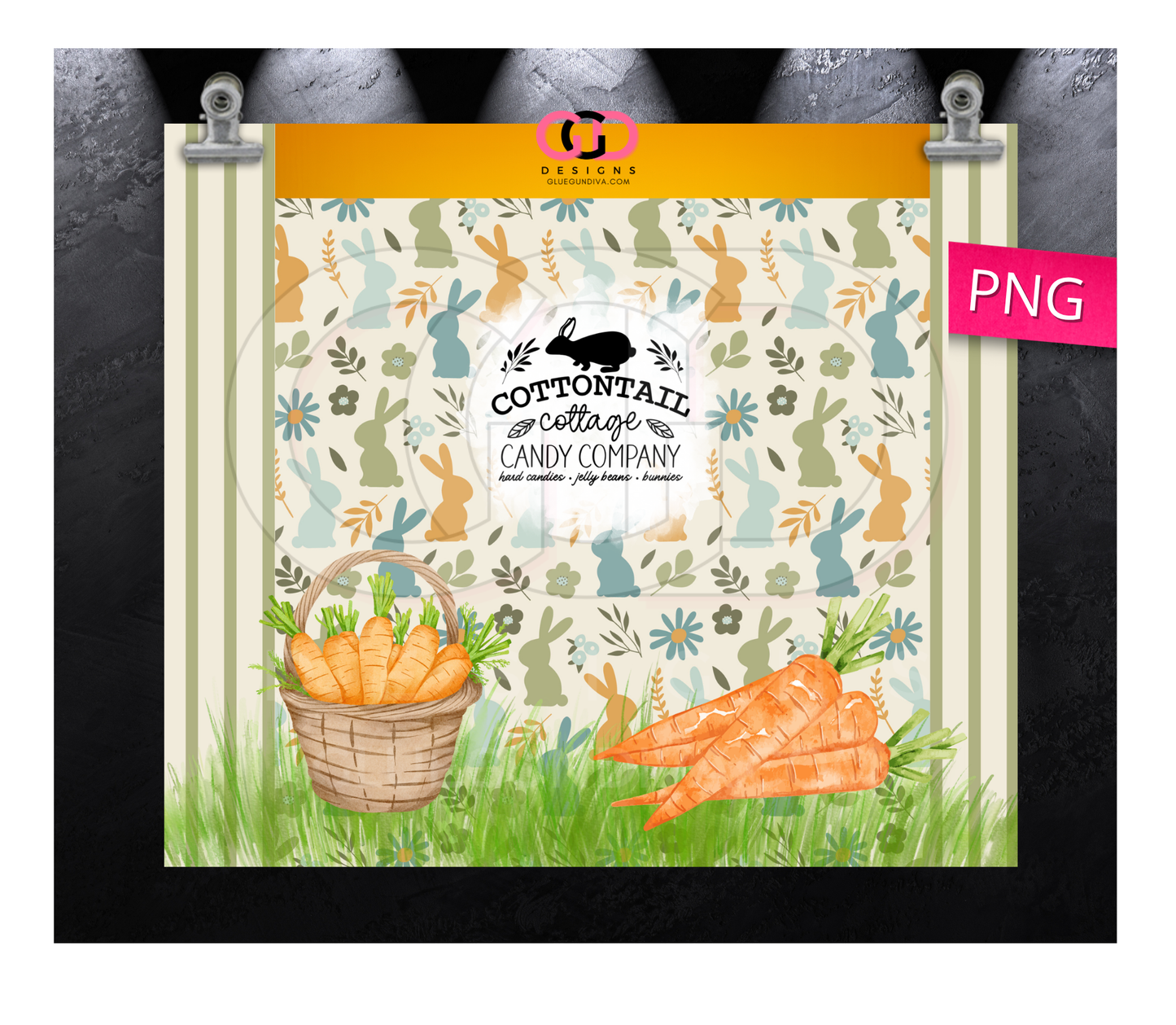 Cottontail Cottage Candy Co -   Digital tumbler wrap for 20 oz skinny straight tumbler