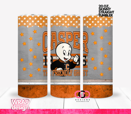 Casper Stars -  Digital tumbler wrap for 20 oz skinny straight tumbler