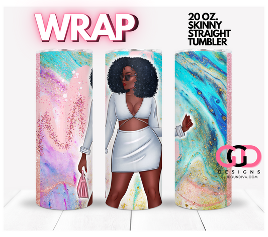 Summer Styling 1 -   Digital tumbler wrap for 20 oz skinny straight tumbler